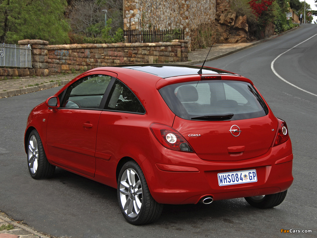 Pictures of Opel Corsa 3-door ZA-spec (D) 2009–10 (1024 x 768)