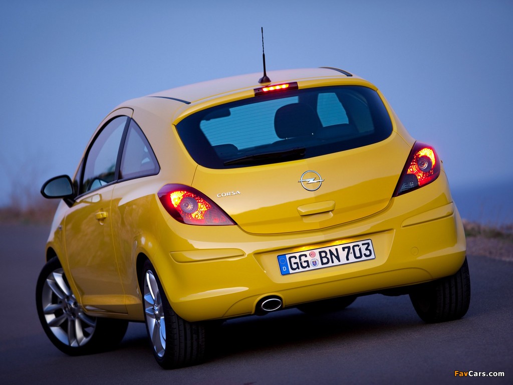Opel Corsa 3-door (D) 2009–10 wallpapers (1024 x 768)