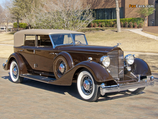 Packard Twelve Convertible Sedan by Dietrich (1108-4070) 1934 wallpapers (640 x 480)