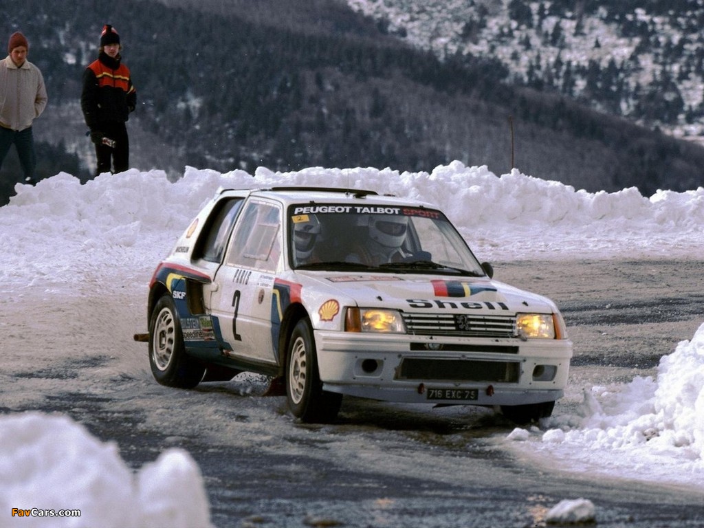 Peugeot 205 T16 Rally Car 1984–85 wallpapers (1024 x 768)