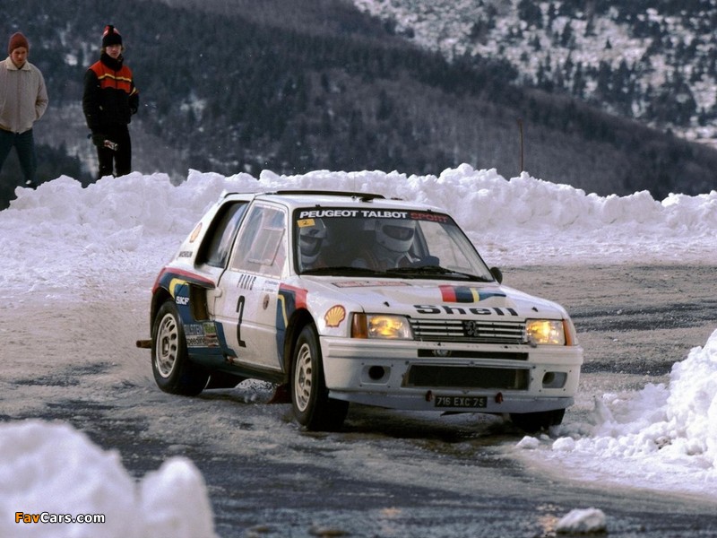 Peugeot 205 T16 Rally Car 1984–85 wallpapers (800 x 600)