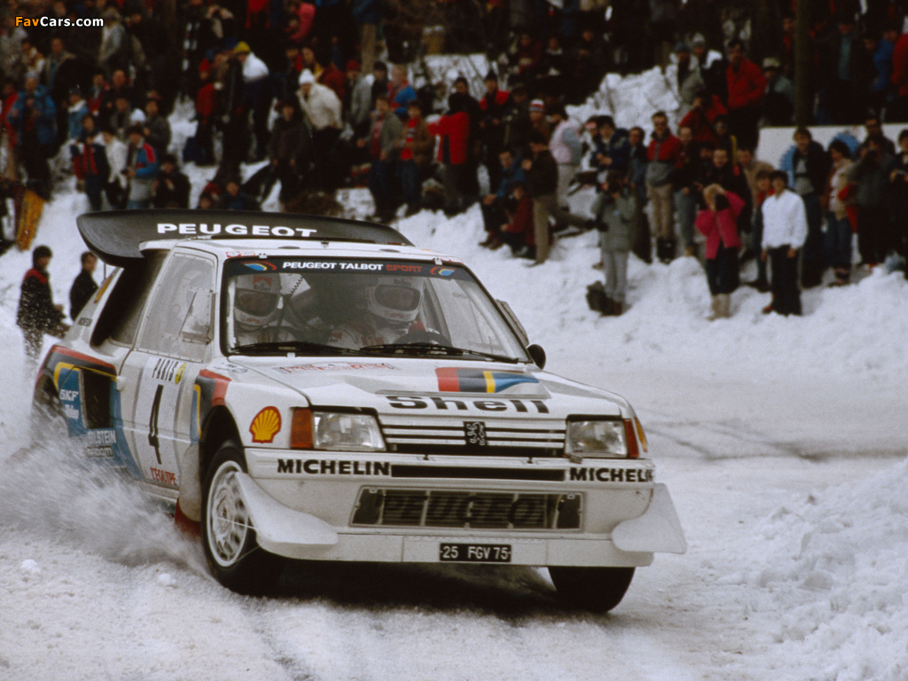 Peugeot 205 T16 Rally Car 1984–86 wallpapers (1024 x 768)