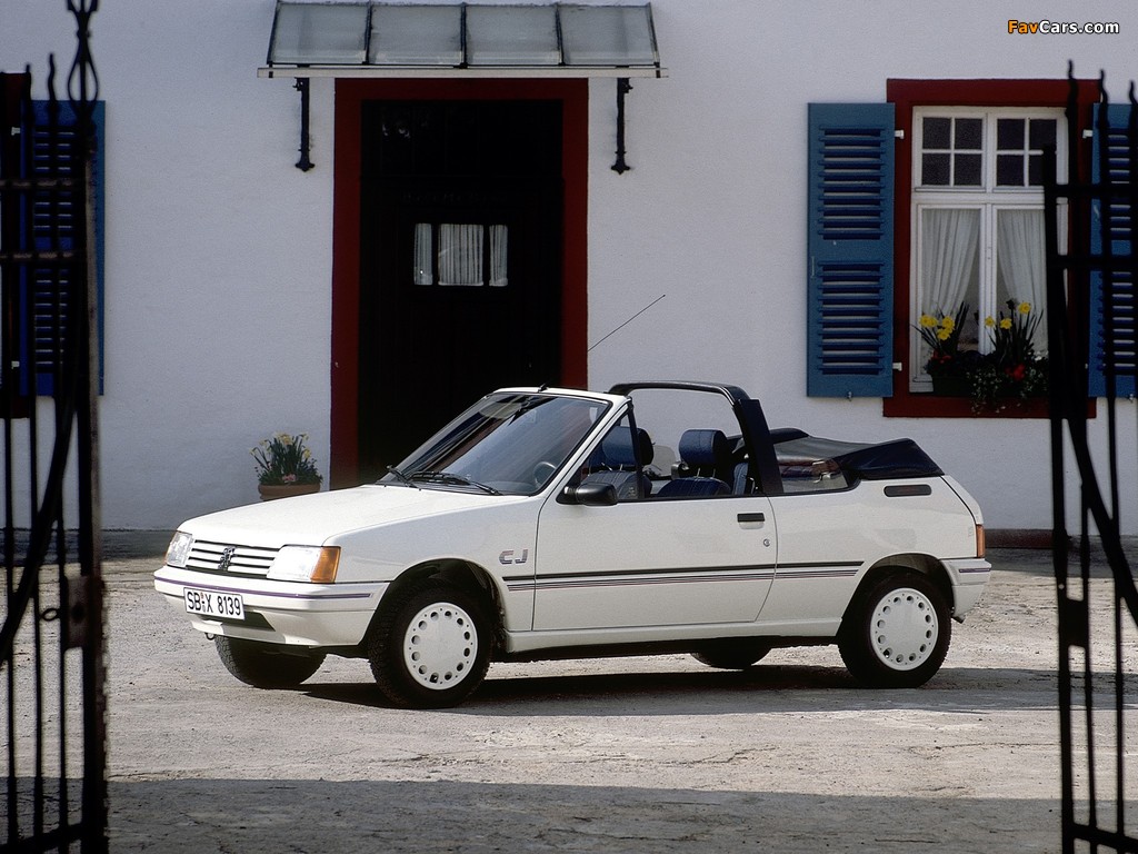 Peugeot 205 SJ Cabrio 1986–90 wallpapers (1024 x 768)