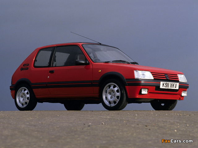 Peugeot 205 GTI UK-spec 1991–94 wallpapers (640 x 480)