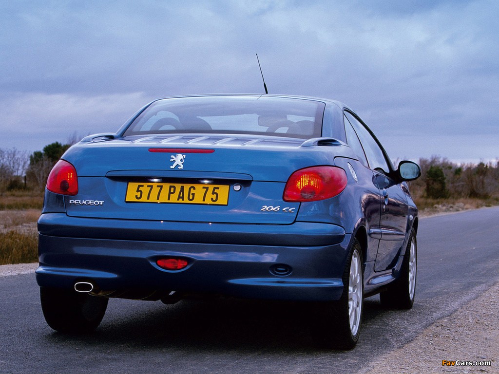Peugeot 206 CC 2003–06 pictures (1024 x 768)