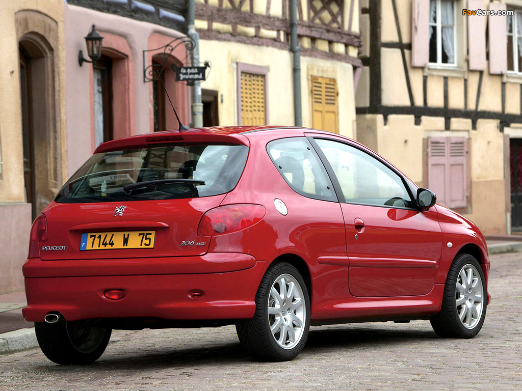 Peugeot 206 3-door 2003–05 wallpapers (1024 x 768)