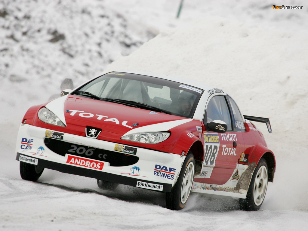 Peugeot 206 CC Trophée Andros 2004–05 wallpapers (1024 x 768)