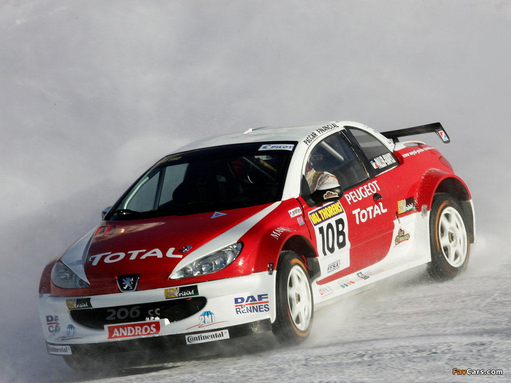 Peugeot 206 CC Trophée Andros 2004–05 wallpapers (1024 x 768)