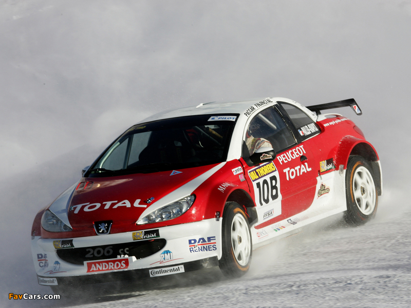 Peugeot 206 CC Trophée Andros 2004–05 wallpapers (800 x 600)