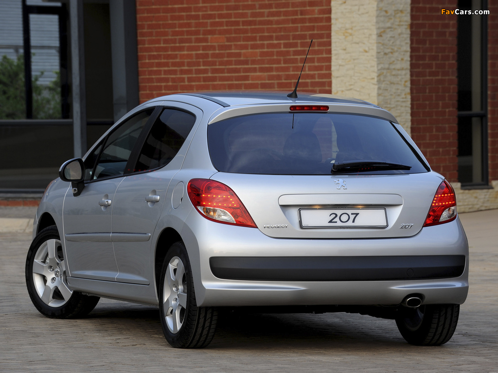 Peugeot 207 5-door ZA-spec 2009–12 pictures (1024 x 768)