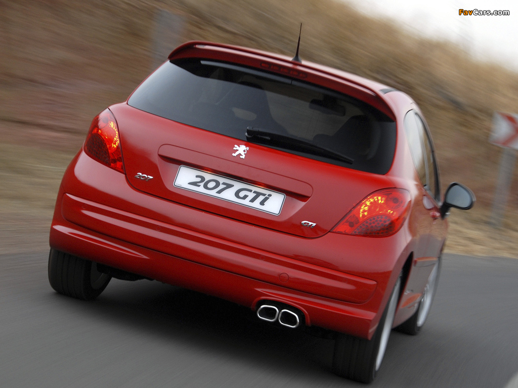 Pictures of Peugeot 207 GTi ZA-spec 2007–10 (1024 x 768)