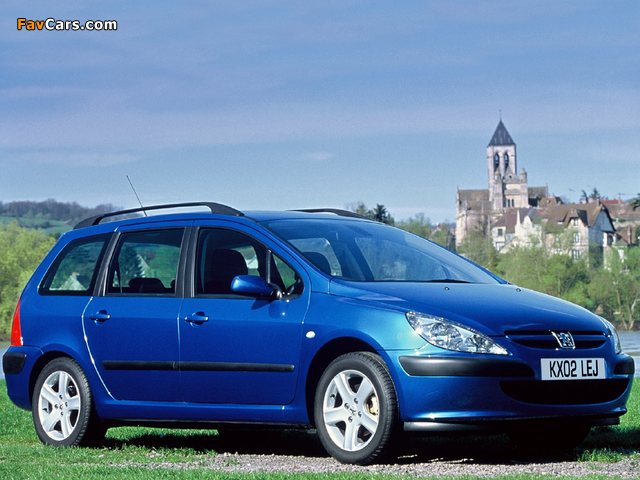 Peugeot 307 SW UK-spec 2002–05 wallpapers (640 x 480)