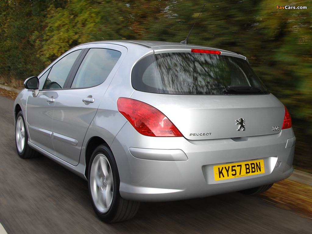 Peugeot 308 5-door UK-spec 2008–11 images (1024 x 768)