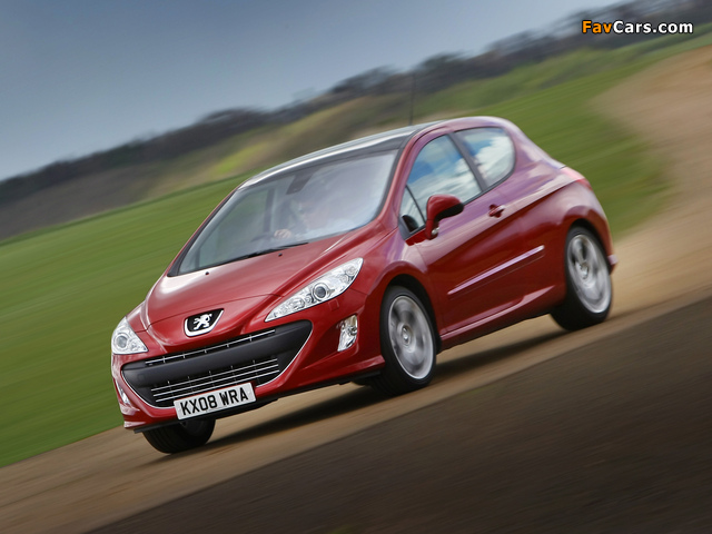 Peugeot 308 GT THP 175 3-door UK-spec 2008–09 wallpapers (640 x 480)