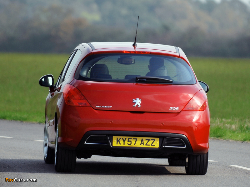 Pictures of Peugeot 308 GT THP 175 5-door UK-spec 2008–10 (800 x 600)