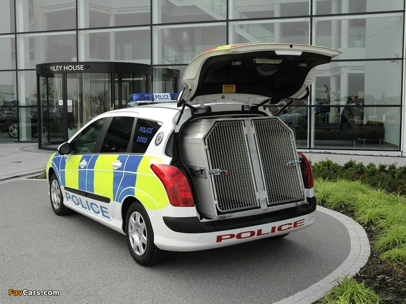 Peugeot 308 SW Police UK-spec 2008–11 wallpapers (800 x 600)
