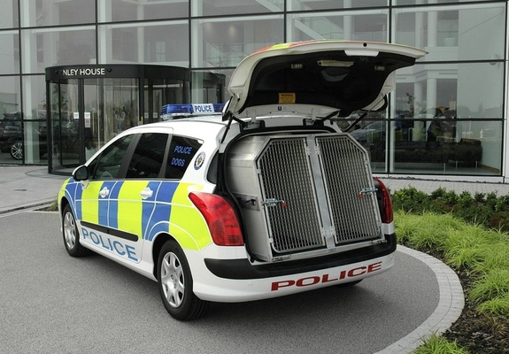Peugeot 308 SW Police UK-spec 2008–11 wallpapers