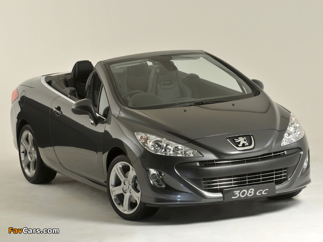 Peugeot 308 CC ZA-spec 2009–11 wallpapers (640 x 480)