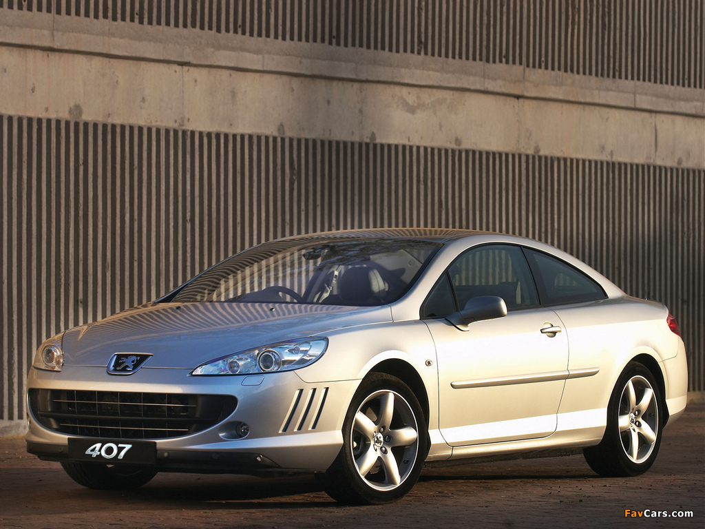 Peugeot 407 Coupé ZA-spec 2006–09 wallpapers (1024 x 768)