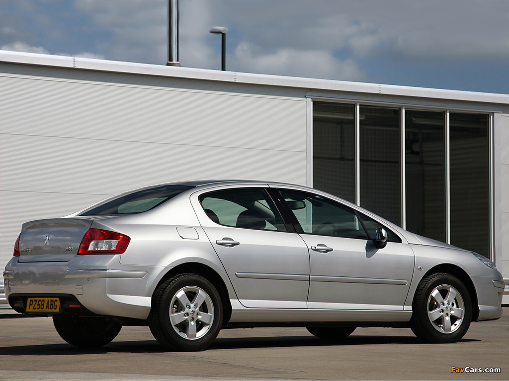 Peugeot 407 Sedan UK-spec 2008–10 pictures (1024 x 768)