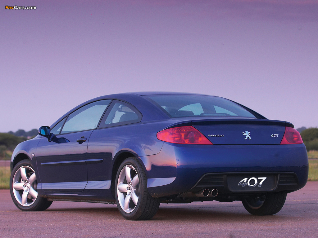 Peugeot 407 Coupé ZA-spec 2006–09 wallpapers (1024 x 768)