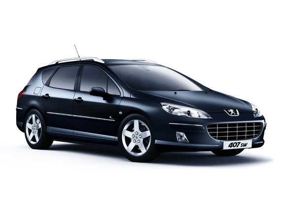 Peugeot 407 SW Black & Silver 2009 wallpapers