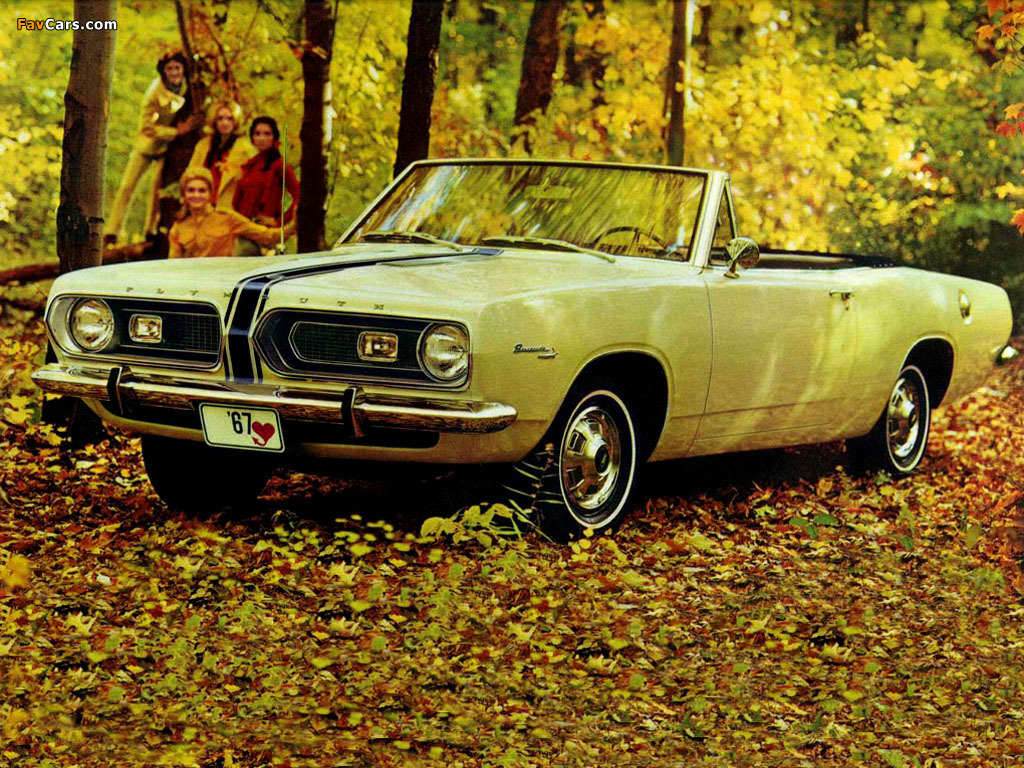 Plymouth Barracuda Convertible (BH27) 1967 wallpapers (1024 x 768)