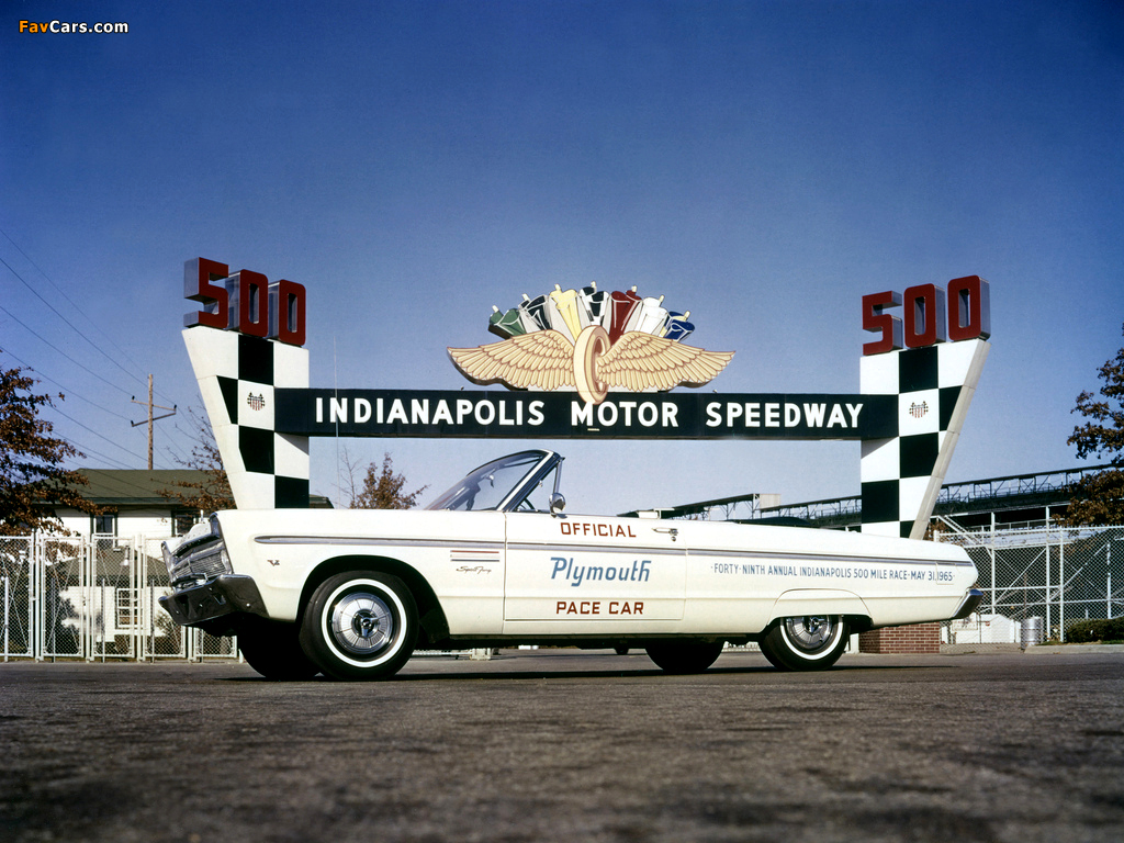 Plymouth Sport Fury Convertible Indy 500 Pace Car (P45) 1965 photos (1024 x 768)