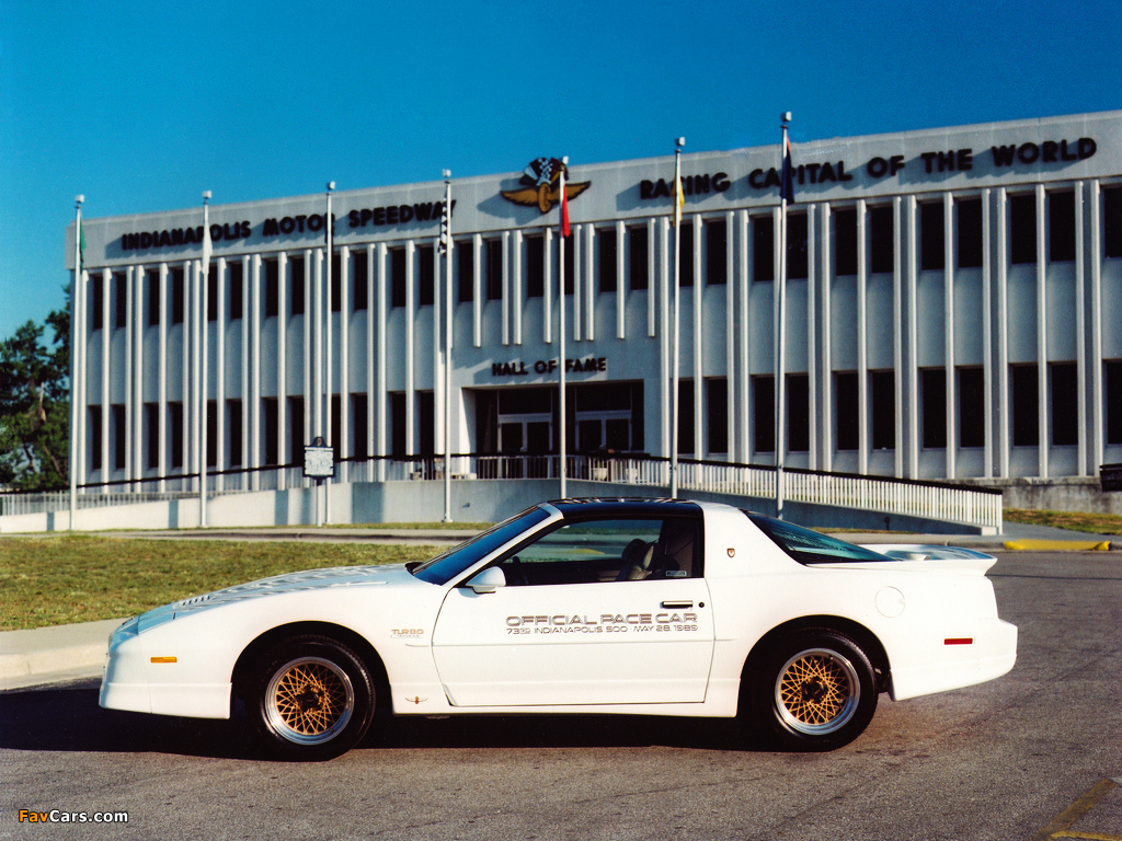 Images of Pontiac Firebird Trans Am Turbo 20th Anniversary Indy 500 Pace Car 1989 (1024 x 768)