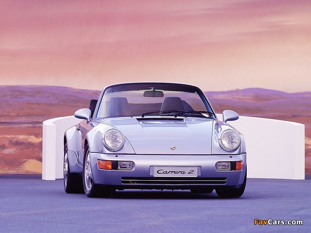 Porsche 911 Carrera 2 Cabriolet Turbolook US-spec (964) 1992–93 photos (640 x 480)