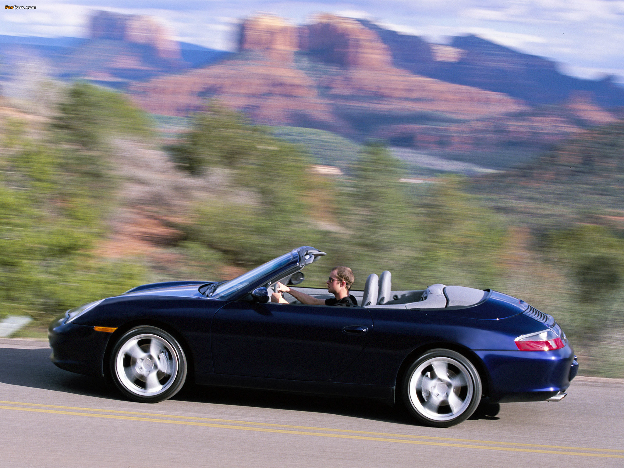 Porsche 911 Carrera 4 Cabriolet US-spec (996) 2001–04 wallpapers (2048 x 1536)