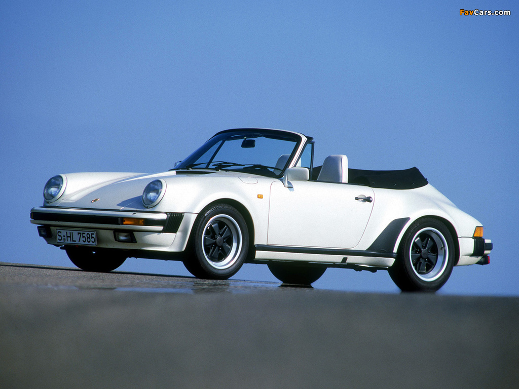 Porsche 911 Carrera 3.2 Cabriolet Turbolook (911) 1986–89 wallpapers (1024 x 768)