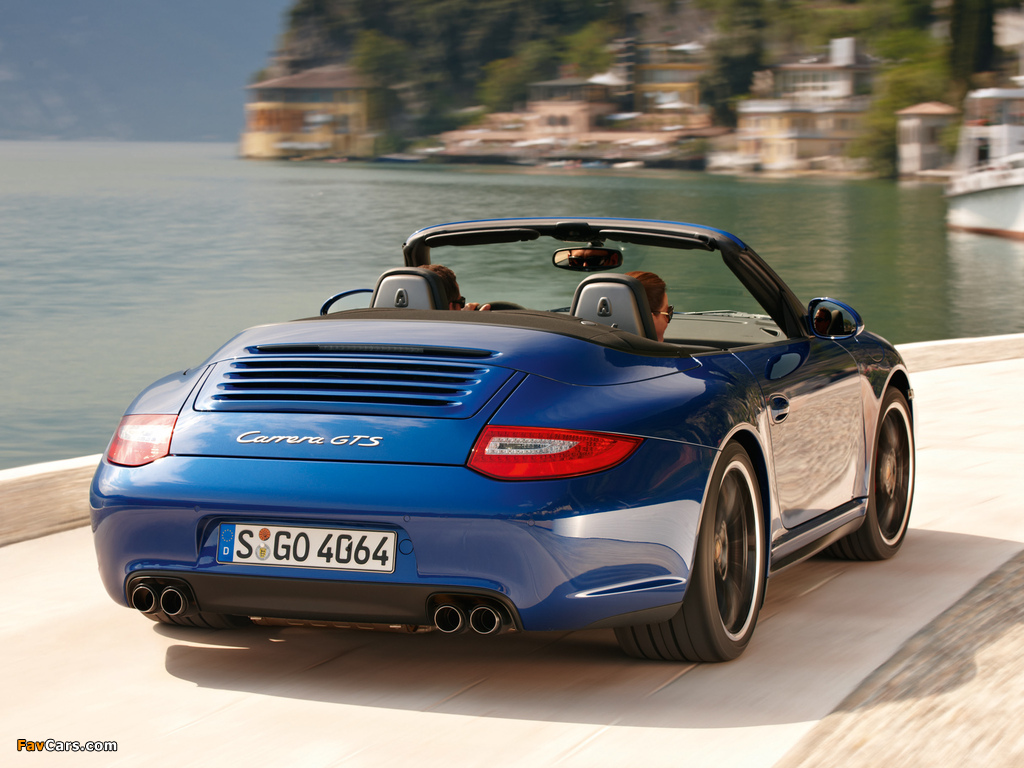 Porsche 911 Carrera GTS Cabriolet (997) 2010–12 wallpapers (1024 x 768)