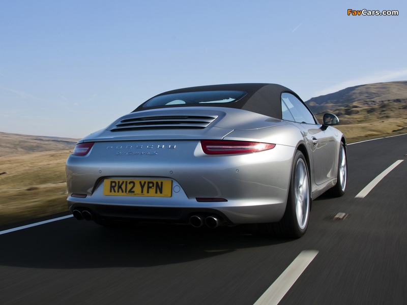 Porsche 911 Carrera S Cabriolet UK-spec (991) 2011 wallpapers (800 x 600)