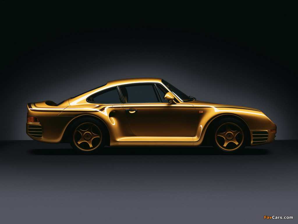 Porsche 959 Gold 1987 wallpapers (1024 x 768)