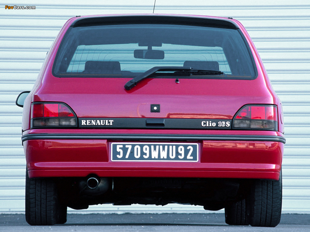 Images of Renault Clio 16S 1993–97 (1024 x 768)