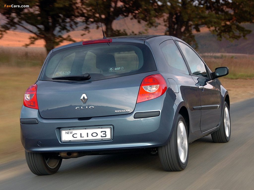 Photos of Renault Clio 3-door ZA-spec 2006–09 (1024 x 768)