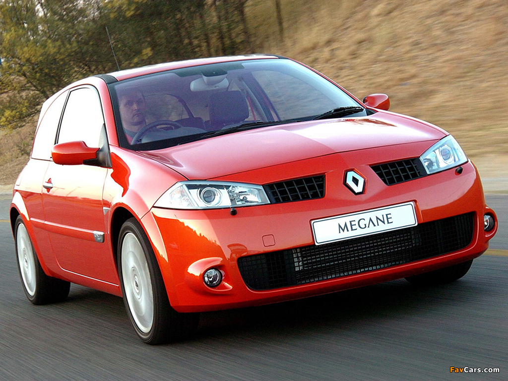 Renault Megane RS 3-door ZA-spec 2004–06 images (1024 x 768)