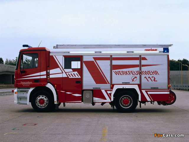 Mercedes-Benz Actros 1835 Feuerwehr by Rosenbauer (MP1) 1997–2002 wallpapers (640 x 480)