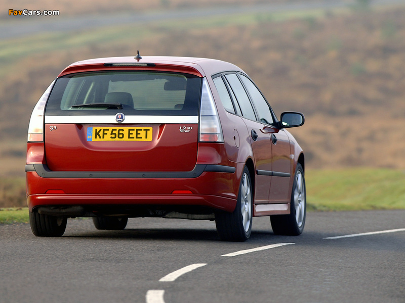 Photos of Saab 9-3 1.9TiD SportCombi UK-spec 2005–07 (800 x 600)