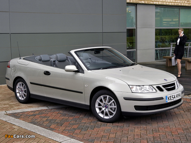 Saab 9-3 1.8t Convertible UK-spec 2003–07 photos (640 x 480)