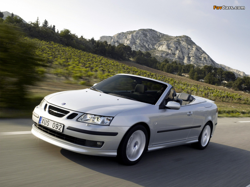 Saab 9-3 Aero Convertible 2003–07 wallpapers (800 x 600)