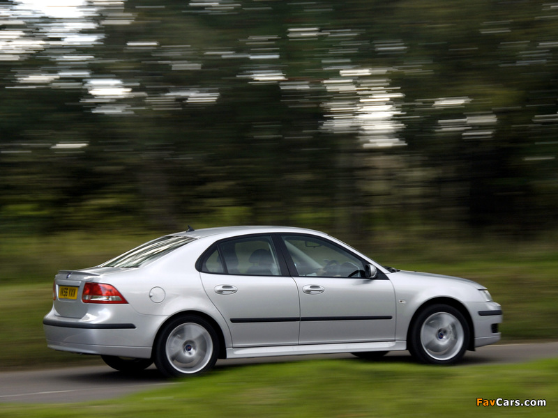 Saab 9-3 1.9TiD Sport Sedan UK-spec 2004–07 wallpapers (800 x 600)