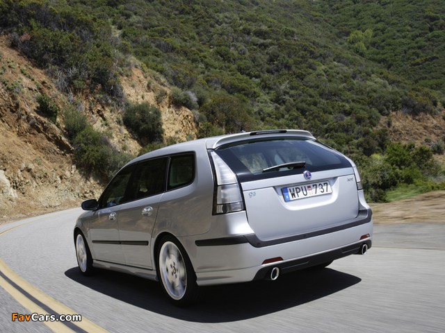 Saab 9-3 Aero SportCombi 2006–07 images (640 x 480)