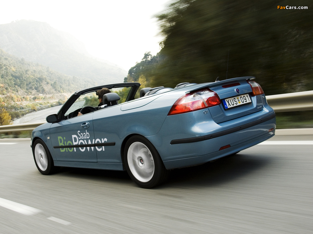 Saab 9-3 BioPower Convertible 2006–07 wallpapers (1024 x 768)