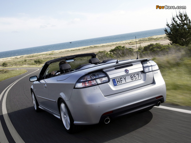 Saab 9-3 Convertible Aero 2008–11 wallpapers (640 x 480)