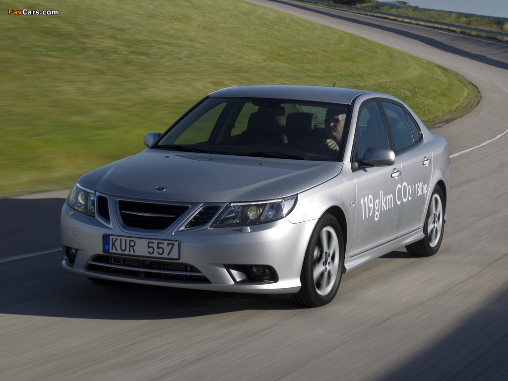 Saab 9-3 TTiD4 Sport Sedan 2010–11 wallpapers (1024 x 768)