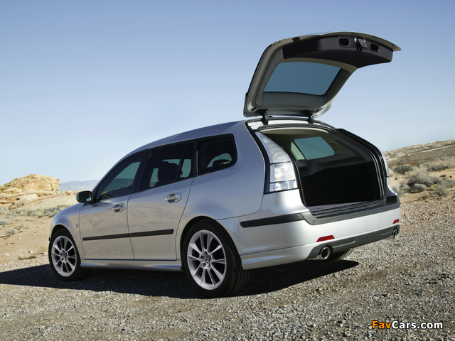 Saab 9-3 Aero SportCombi 2006–07 wallpapers (640 x 480)