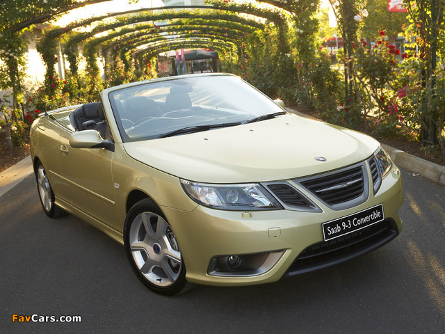 Saab 9-3 Aero Convertible UK-spec 2008–11 wallpapers (640 x 480)