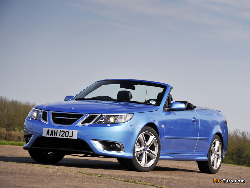 Saab 9-3 Convertible Aero UK-spec 2008–11 wallpapers (800 x 600)